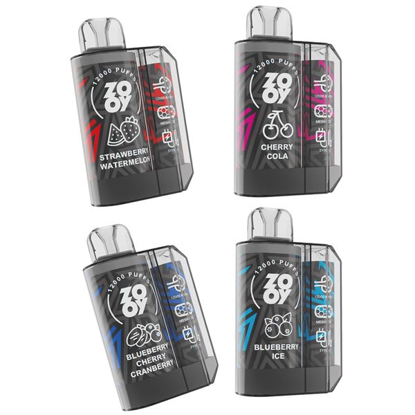 Puffs E-Zigarette ZOOY Mega 12k Elektronische Zigarette Einweg-Vape 12000 Puffs Mesh-Spule mit 650 mAh wiederaufladbarem Akku Verdampfer 23 ml Vapers Puffbar