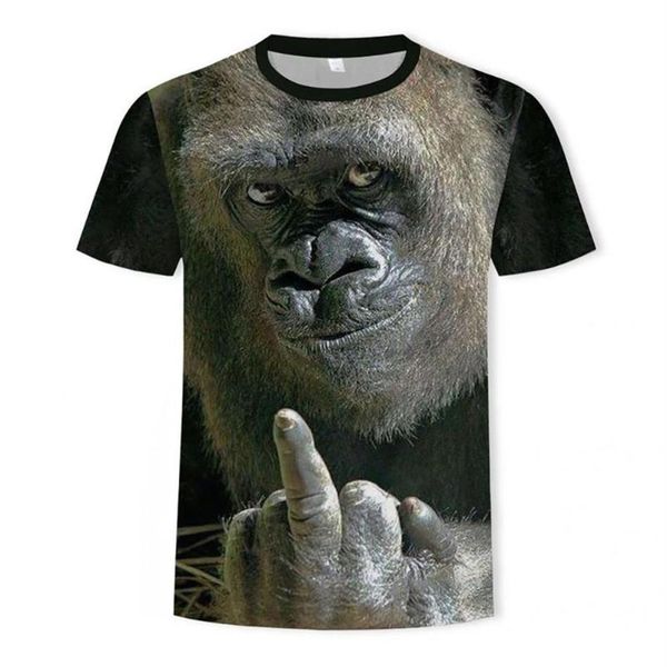 Homens camisetas Moda 2021 Verão Homens 3D Impresso Animal Macaco T-shirt Manga Curta Design Engraçado Casual Tops Tees Graphic230J