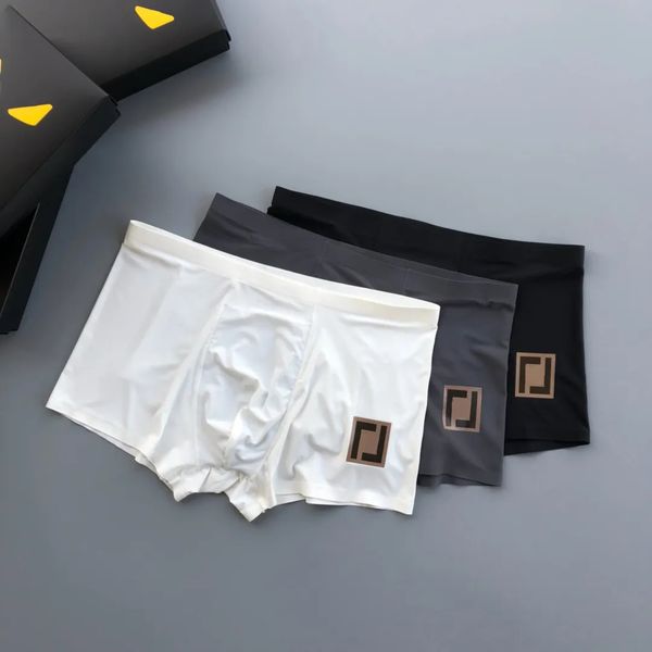 Мужские дизайнерские дизайнерские бренды Boxers Бренды Sexy Classic Sharks Fashion Breathablesice Silk Summer Ultra Ultra Section Boxwers 3 штуки с коробкой