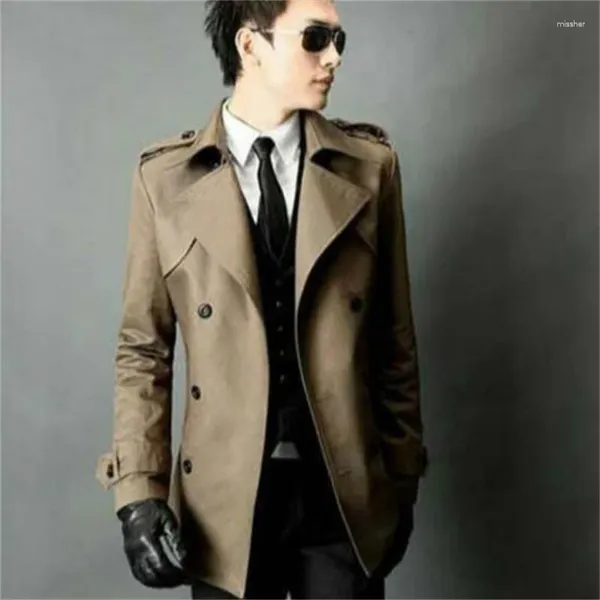 Trench da uomo Primavera e autunno Slim Cappotto da riva sexy Uomo Cappotto medio-lungo Manica lunga Abbigliamento da uomo Capispalla da lavoro Moda