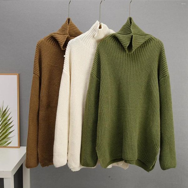 Maglioni da donna Autunno Inverno Addensare Maglione di Cashmere Donna 2023 Allentato Elegante Pullover da Donna Caldo Casual Chic Maglione a Collo Alto