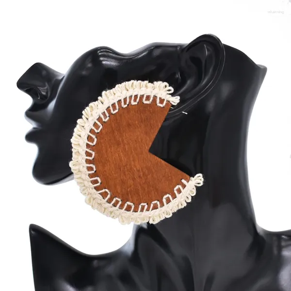Orecchini pendenti Ciondoli esagerati da donna in legno, bohémien, etnici, fatti a mano, in corda, con dichiarazione di goccia zingara femminile