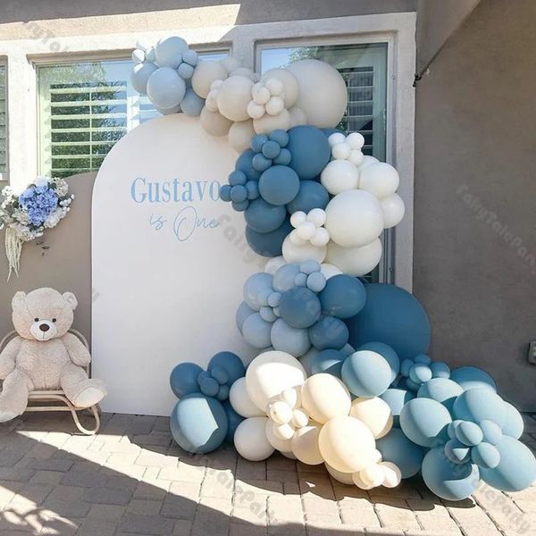 Decorações de Natal 122182pcs Dusty Blue Beige Balloon Garland Arch Kit Ocean Party Pastel Balões de casamento Baby Shower Batismo Boho Aniversário Set 231026