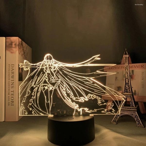 Luci notturne 3d Light Anime Bleach Yoruichi Shihouin per la decorazione domestica Nightlight Cool regalo di compleanno Lampada a LED in acrilico