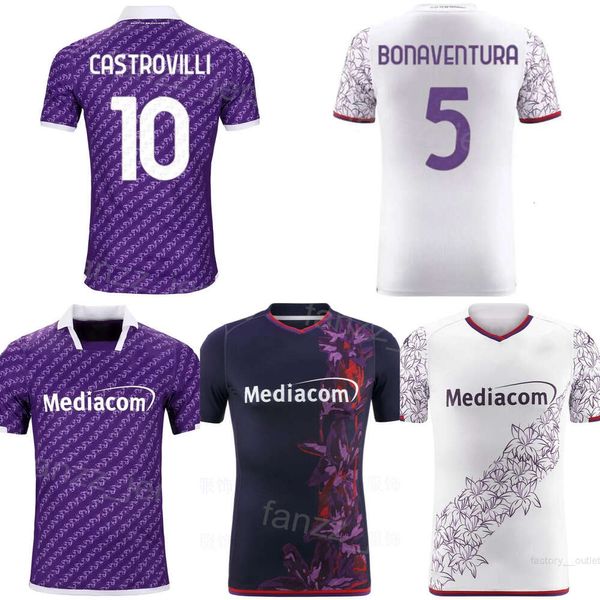 Club 23 24 Fiorentina 10 GONZALEZ Fußballtrikots 5 BONAVENTURA 28 MARTINEZ QUARTA 18 NZOLA MANDRAGORA DUNCAN BREKALO BIRAGHI MILENKOVIC ARTHUR Fußballtrikot-Kits