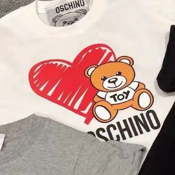 T-shirt Kids Summer T-shirts Designer Tees Boys Girls Fashion Bear Letters Mosaic Top stampato per bambini Tendi di tendenza casual più colori più colori top di lusso High Quty