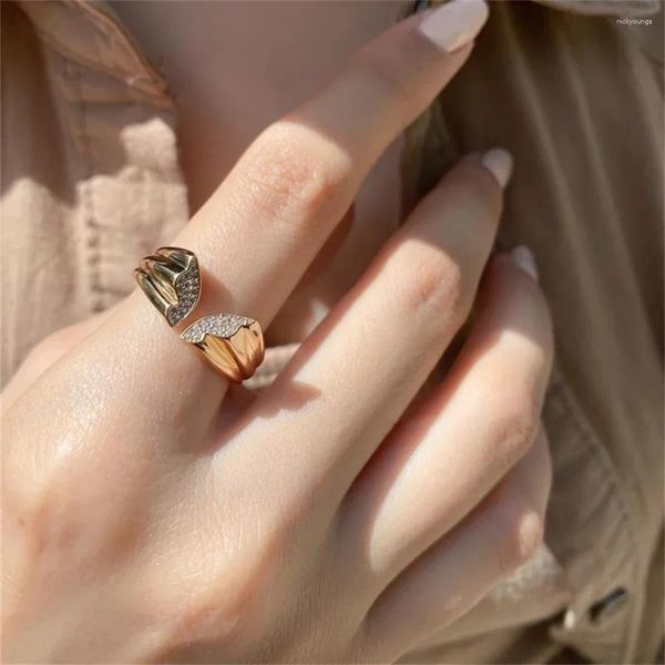 Eheringe Vintage Schmetterling Ring für Frauen Trendy Intarsien Zirkon Insekt Verstellbare Öffnung Party Geschenke Ankunft 2023 Schmuck