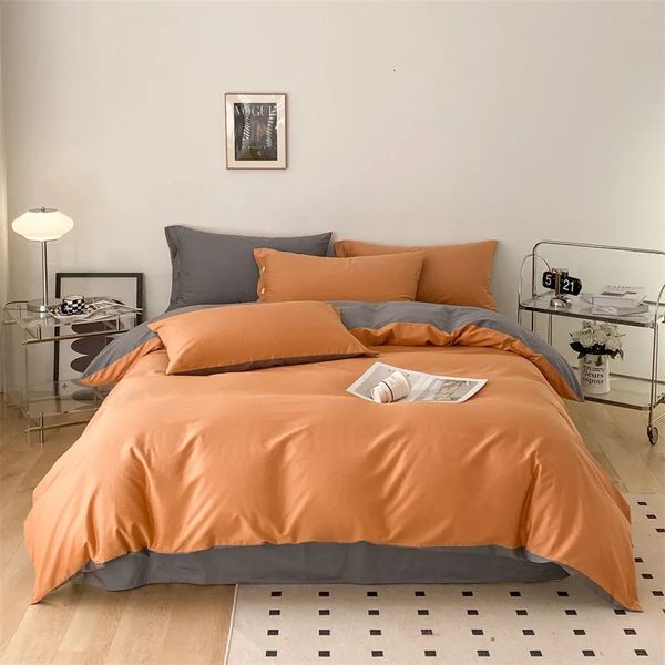 Conjuntos de cama Designs Top Quality Comfort Skin Friendly Set Tecido Solid Color Quilt Cover 231026