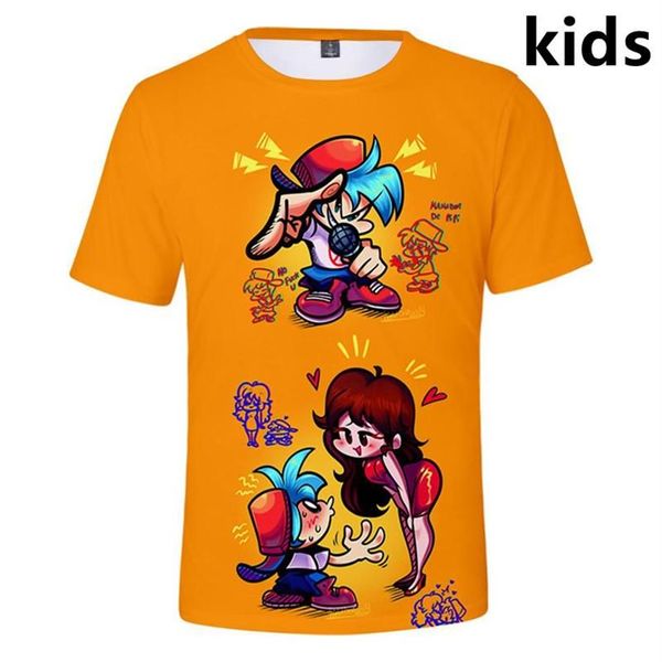 Men's T-Shirts 2 To 14 Years Kids T Shirt Game Friday Night Funkin 3D Print T-shirt Boys Girls Short Sleeve Shirts Children C271d