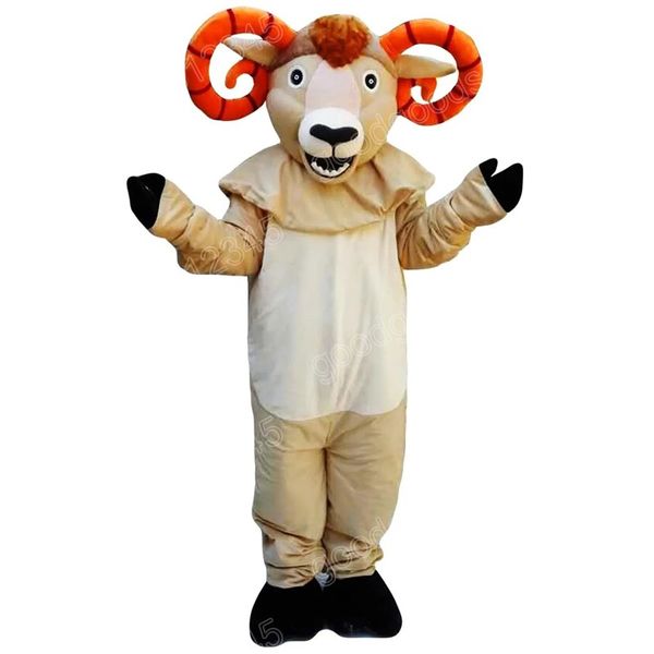 2024 Formato adulto Marrone Capra Costumi della mascotte Halloween Fancy Party Dress Personaggio dei cartoni animati Carnevale Natale Pubblicità Festa di compleanno Costume Abito unisex