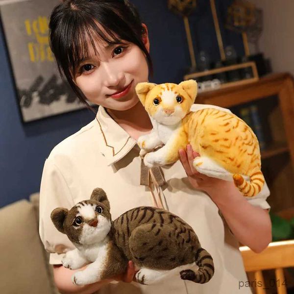 Doldurulmuş peluş hayvanlar simüle 27 cm kedi peluş oyuncak küçük yavru kedi bebek bulanık peluche tatlı bebek hayvan çocukları rahatlatıcı hediye