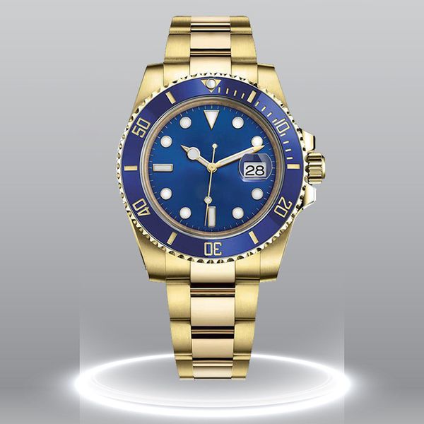 Luxus-Meisteruhr Herrenuhren 40 mm 2815 Uhrwerk blaues Keramiklünettenzifferblatt Sea Dweller Saphirglas Edelstahlverschluss Automatische mechanische Ocean-Uhr mit Box