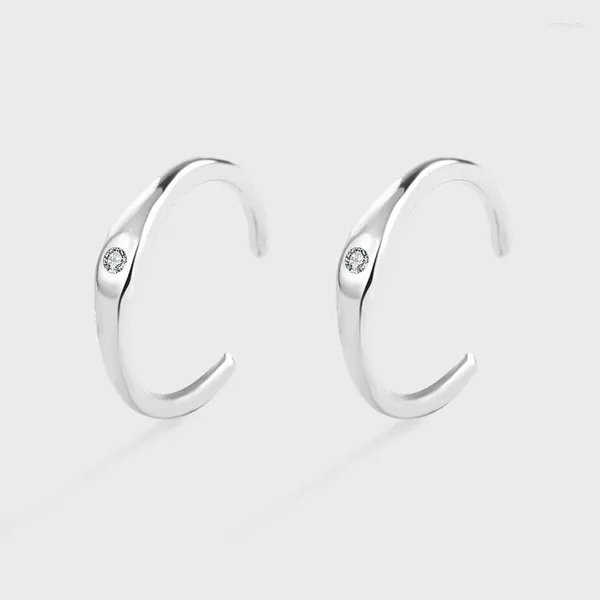 Orecchini a bottone semplici originali in argento sterling 925 per donna, gioielli per feste, regalo di anniversario, tondi classici, con diamanti pieni