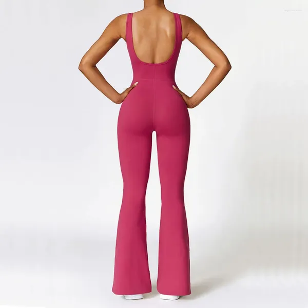 Set attivi Tuta da yoga Tuta da donna Un pezzo Abbigliamento sportivo Set da allenamento per palestra Tuta Push Up Pantaloni svasati Danza Fitness Sport