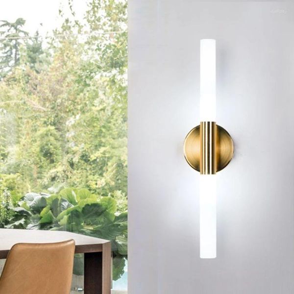 Duvar lambaları Modern metal tüp boru lambası ev oturma odası dekorasyon için LED ışıklar Ayna Işık Yatak Odası Sconce Armatürler