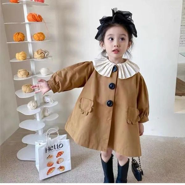 Jacken Mädchen HerbstKoreanische Version Kleidung Kinder Windjacke Baby Ausländische Nette Stil Mantel 2 4 6 8T 2023