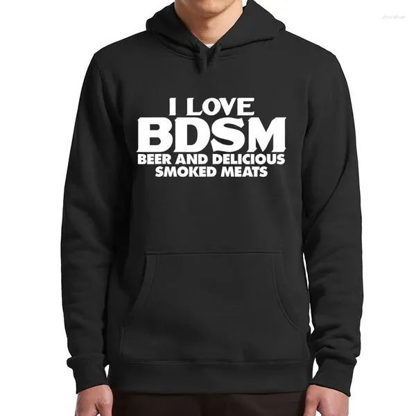 Hoodies masculinos eu amo cervejas bdsm e carnes defumadas gírias engraçadas roupas masculinas casuais macio unisex moletom com capuz