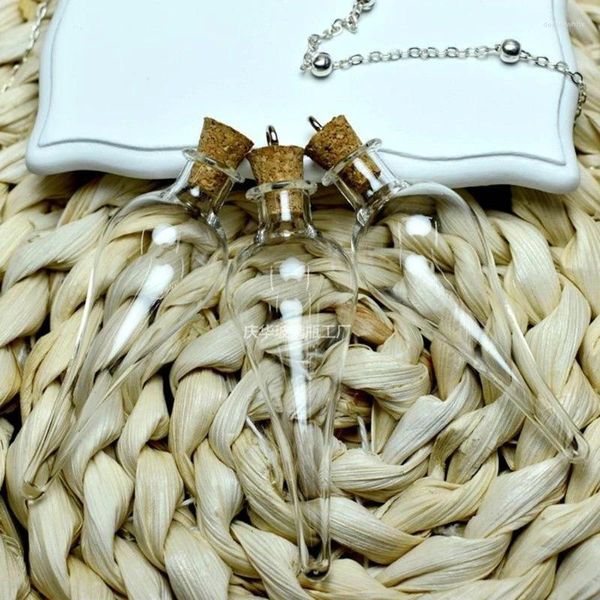 Anhänger Halsketten DIY Glasflasche Halskette mit Korkstopfen Wunschtrank Glücksbringer Halsband