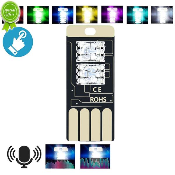 Neue 1 PCS Mini USB RGB LED Atmosphäre Licht Auto Innen Dekorative Umgebungs Lampe Musik Sound Control Touch Einstellbare helligkeit