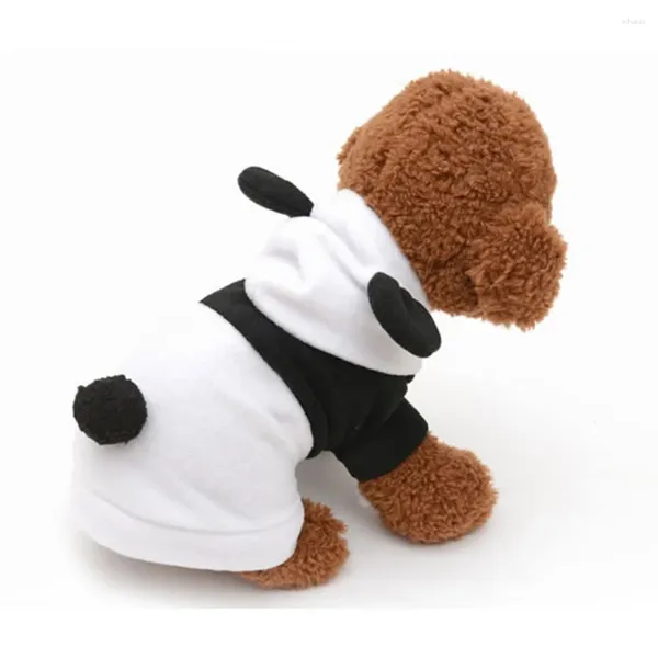 Vestuário para cães Panda Roupas para animais de estimação Traje de outono Camisa térmica Cosplay em forma de blusa branca preta