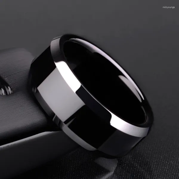 Wedding Rings 2023 Selling 8mm Tungsten Man's Plating The IP Black High Polished Comfort Fit Band Size 5-12