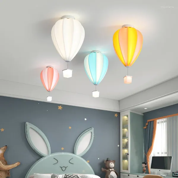 Luzes de teto dos desenhos animados balão de ar infantil quarto luz cor menino menina quarto led casa