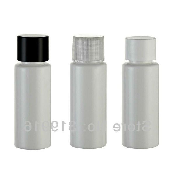 Bottiglie cosmetiche per piccoli campioni vuoti bianche da 20 ml X 100 con tappo a vite, bottiglie in PET da viaggio da 20 cc, bottiglie per campioni, bottiglia per lozione Rxpte