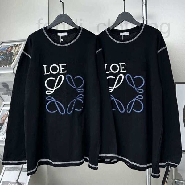 Mens Sweater Designer Hoodie Letras 3D em relevo Manga Longa Camiseta Loe Algodão Redondo Pescoço Suéter Homens Mulheres Suéteres Solto Pulôver Casaco U1XT