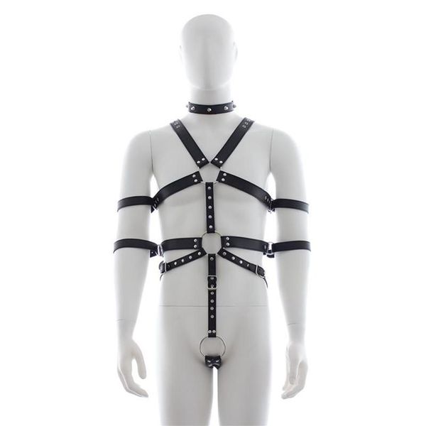 BHs Sets Herren Ganzkörper Cockstraps Harness Gürtel Männlich Gothic Leder Dessous BDSM Brustgurt für Fetisch Männer Rave Party Clubwear296l