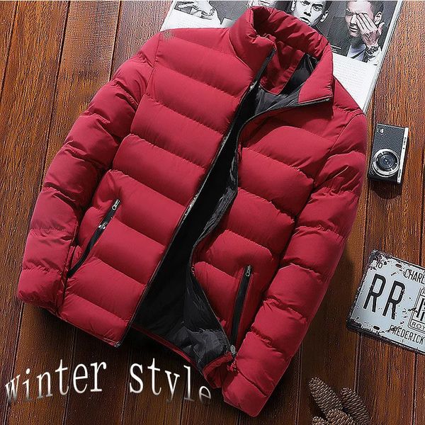 Men's Down Parkas Winter Thick Men Warm Parka Jackets Casual Men's Outwear Coats Solid Stand Collar Male Windbreak Cotton Padded Down Jacket 231026