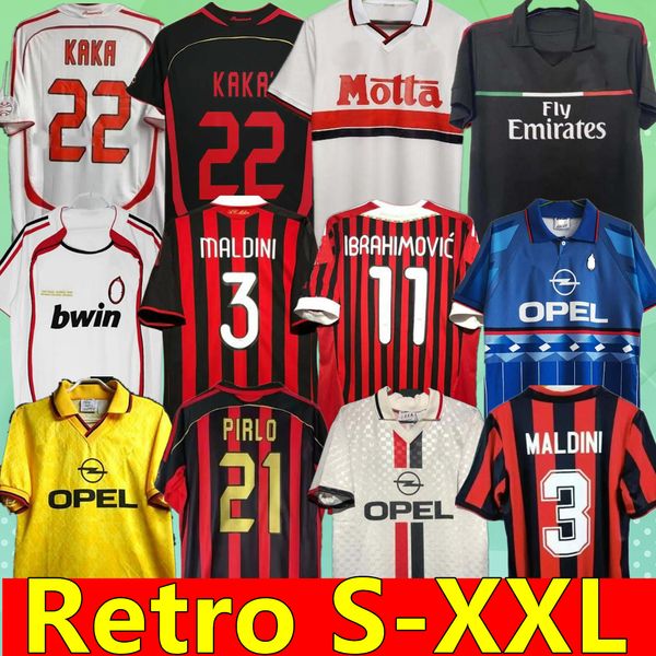 06 07 retro gömlek futbol formaları 95 96 97 Gullit 01 02 03 12 14 15 2006 2009 2010 Maldini Van Basten Futbol Kaka 93 94 Pirlo Beckham Ronaldinho Baggio AC Milanss Classic