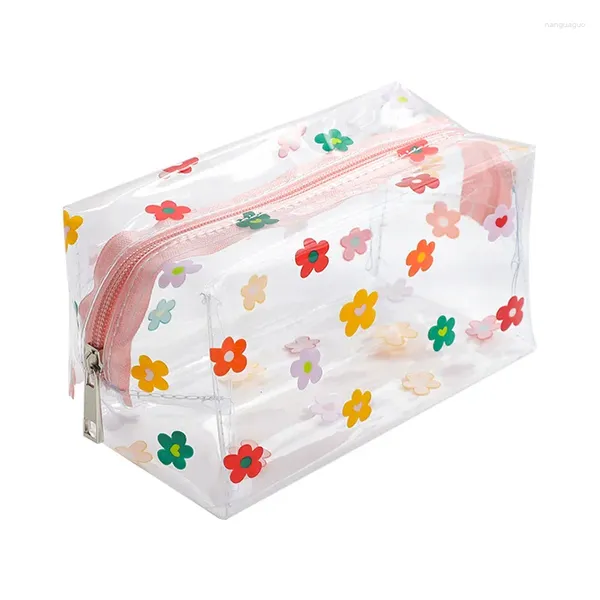 Astuccio Kawaii Borsa grande trasparente Cancelleria coreana Trucco Cosmetici Portaoggetti Forniture per ufficio scolastico