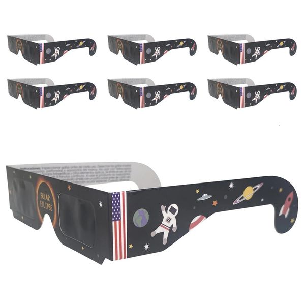 Occhiali 3D 500 x Occhiali per eclissi solare totale Occhiali per eclissi solare in carta per cornice di visualizzazione Proteggi i tuoi occhi dall'eclissi solare 231025
