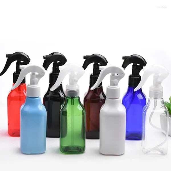 Garrafas de armazenamento 20pcs 200ml vazio marrom preto branco com bomba de spray de gatilho quadrado pulverizador de plástico garrafa névoa pet recipiente