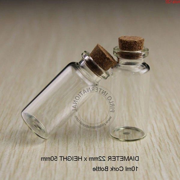 100 pz / lotto 10ml bottiglia di sughero di vetro vuota piccola fiala dei desideri regalo vaso campione 10g vaso strumenti di trucco imballaggio riutilizzabile Canhood qty Dhsjt