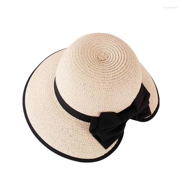 Wide Brim Hats Women's Bucket Hat Sun Protection Summer Panama 2023 Cap Female Beach Removable Visor