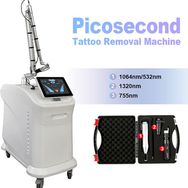 Macchina laser a picosecondi Q commutato Nd Yag Pico Rimozione del tatuaggio laser Trattamento dell'acne Pigmento spot Sopracciglio Rimozione della lentiggine Attrezzatura per la cura della pelle