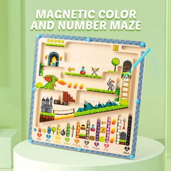 Baby Walking Wings Magnetic Color and Number Maze Castello educativo per bambini colore cognitionanimal labirinto di intelligenza magnetica giocattoli perline ambulanti 231026