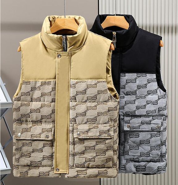 gilet da uomo di design con cerniera piumino piumino smanicato in piumino di cotone da uomo senza maniche giacca invernale in jeans