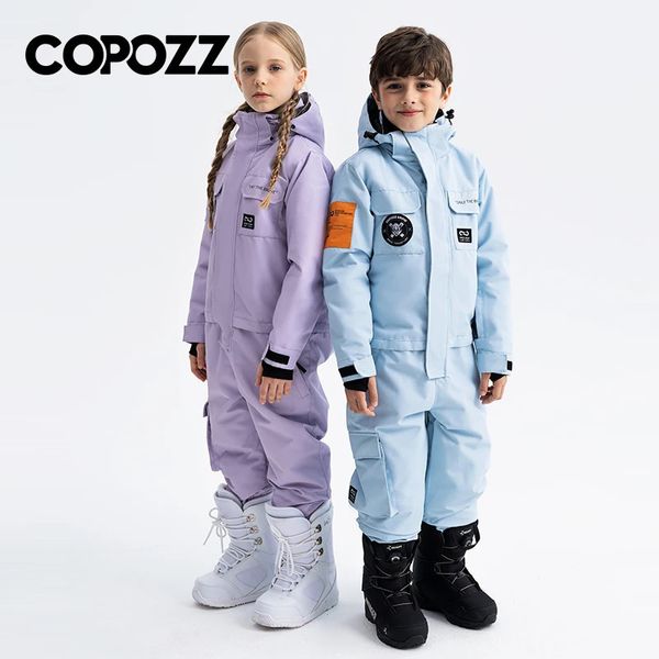 Ternos de esqui Copozz Winter Ski Suit para crianças meninos crianças à prova d 'água quente macacão de esqui meninas à prova de vento snowboard ski macacão 231025