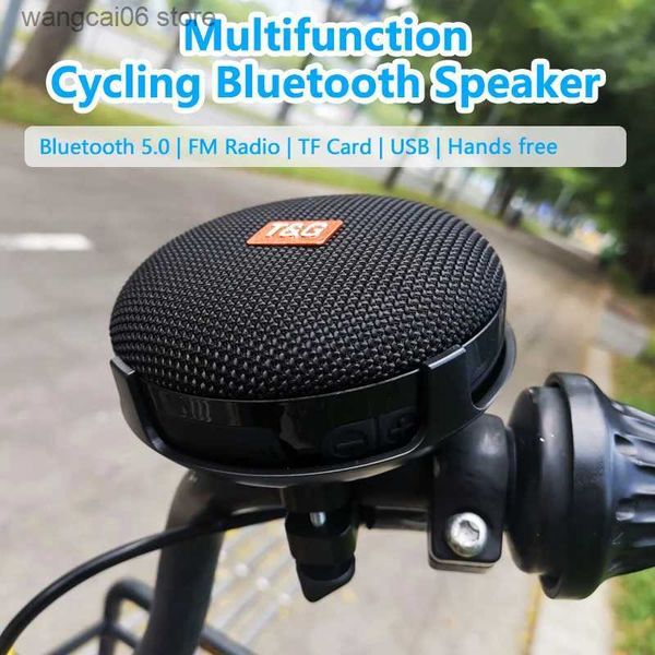 Handy-Lautsprecher Radfahren Fahrrad Bluetooth-Lautsprecher Tragbare drahtlose Outdoor-Fahrräder Säule Wasserdichter Subwoofer Boombox Freisprecheinrichtung FM-Radio TF USB T231026