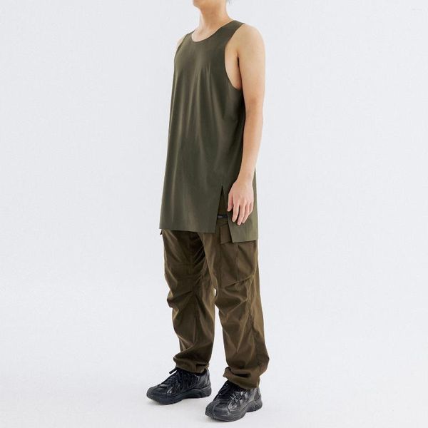 Undershirts Nosucism Camiseta Sem Costura Verde Exército Secagem Rápida Techwear Streetwear