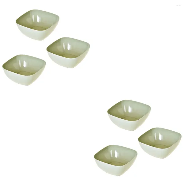 Set di stoviglie da 6 pezzi Plastica in plastica Piatti quadrati insalata piatti da dessert piastra piccola zuppa di ramekins ciotole cucina