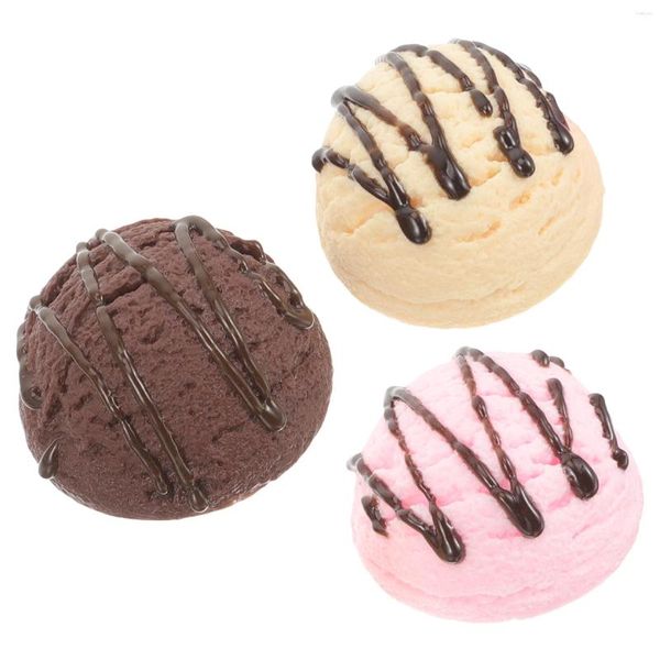 Decorazione per feste 3 pezzi palline di gelato artificiale Modello realistico per negozio di dessert