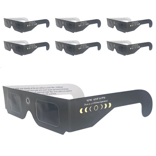 Occhiali 3D 100 X occhiali solari Eclipse Glassini all'ingrosso CE e tonalità sicure certificate ISO per la visualizzazione del sole diretto 231025
