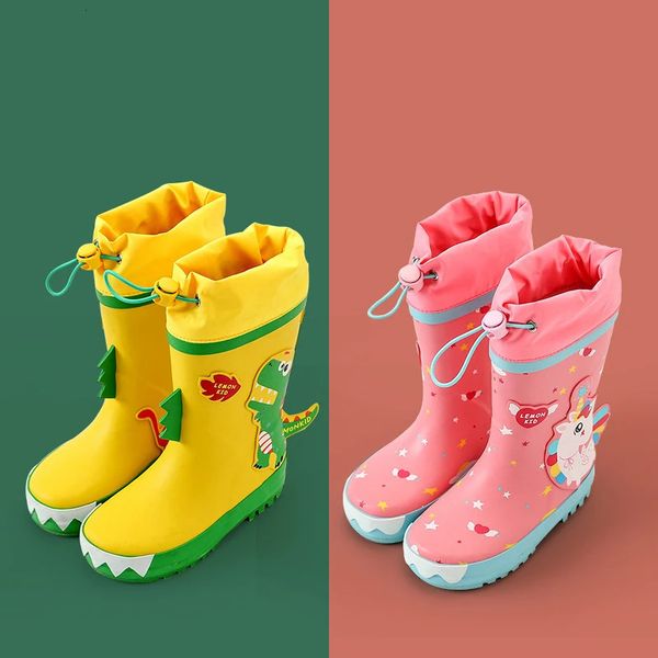 Chuva desgaste crianças capa de chuva botas de acasalamento unicórnio crianças menino meninas borracha para antiderrapante sapatos de água do bebê 231025