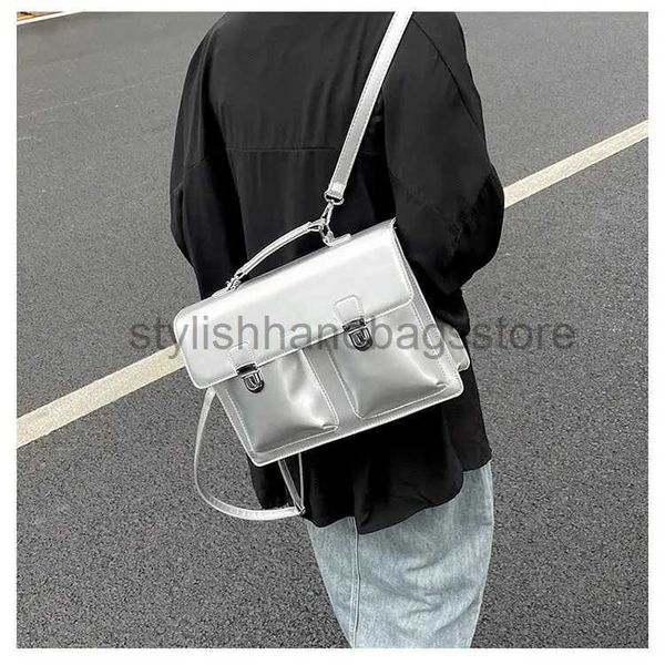 Stil Rucksäcke Vintage Silber Street Pocket Slide Freizeit Skateboard Damen Solid Backpackstylishhandbagsstore