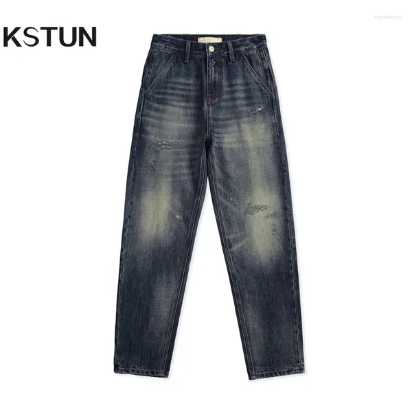 Jeans da uomo Hip Hop Pantaloni stile harem da uomo Loose Fit Distressed Baggy Vintage Pantaloni in denim maschile Abbigliamento Streetwear 2023 Autunno