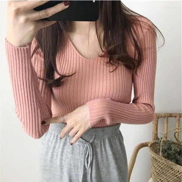 Kadın Sweaters C. S Kadın Kazak Örme Moda Seksi Üst Şık Yumuşak Bayanlar Tatlı İç Giyim Kız Giysileri