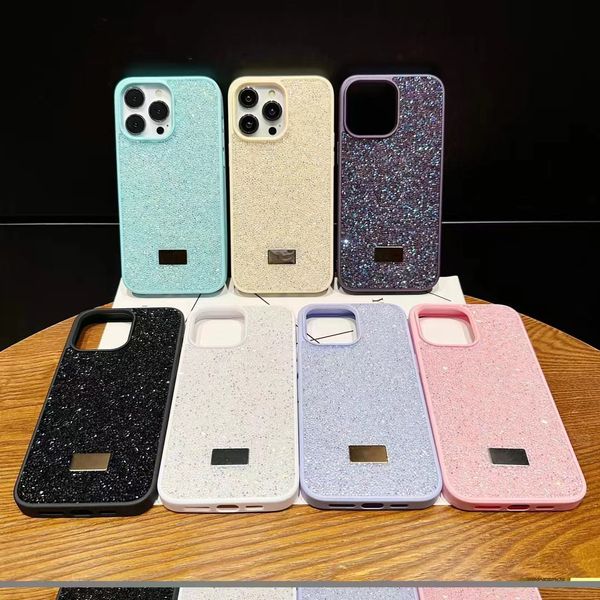 Custodie per telefoni glitter di lusso per iPhone 15 Custodie Pro Max Apple iPhone 14 Pro Max 13 12 11 15 Plus Fashion Designer Bling scintillante Strass Candy Diamond Crystal Cover